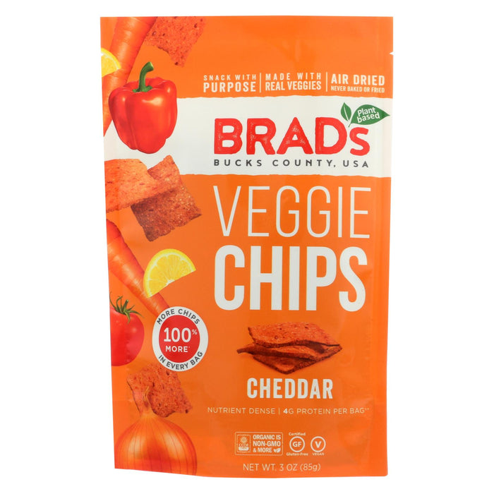 Brad's Raw Foods Raw Chips - Cheddar - Case Of 12 - 3 Oz.