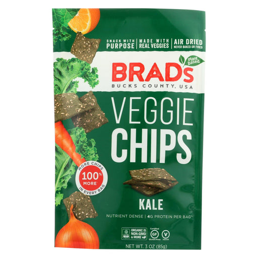 Brad's Raw Foods Raw Chips - Kale - Case Of 12 - 3 Oz.