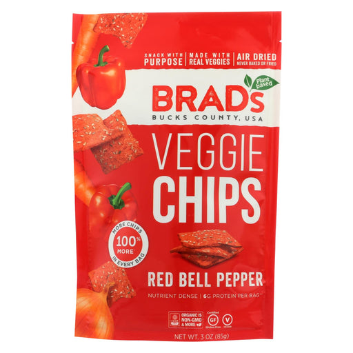 Brad's Plant Based Organic Chips - Red Bell Peppers - Case Of 12 - 3 Oz