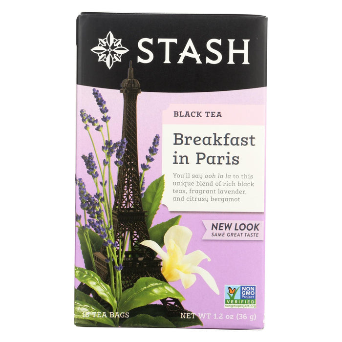 Stash Tea Black Tea - Breakfast In Paris - Case Of 6 - 18 Bags