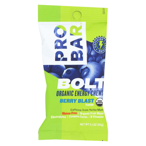 Probar Bolt Energy Chews - Organic Berry Blast - 2.1 Oz - Case Of 12