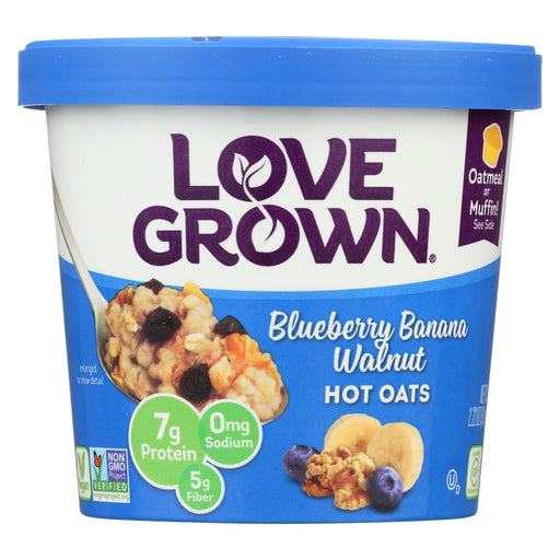 Love Grown Foods Hot Oats - Blueberry, Banana And Walnut - Case Of 8 - 2.22 Oz.