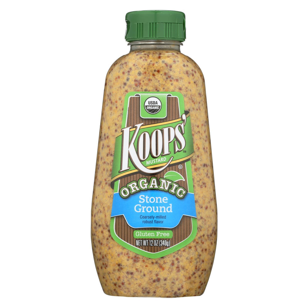 Koops' Organic Mustard: Stone Ground Gluten Free - Case Of 12 - 12 Oz