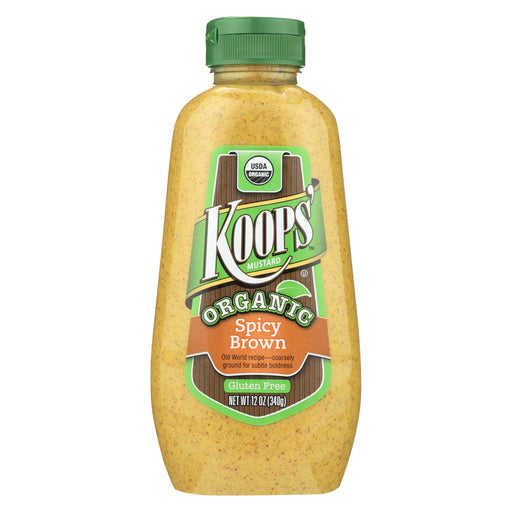 Koops' Organic Mustard: Spicy Brown Gluten Free - Case Of 12 - 12 Oz