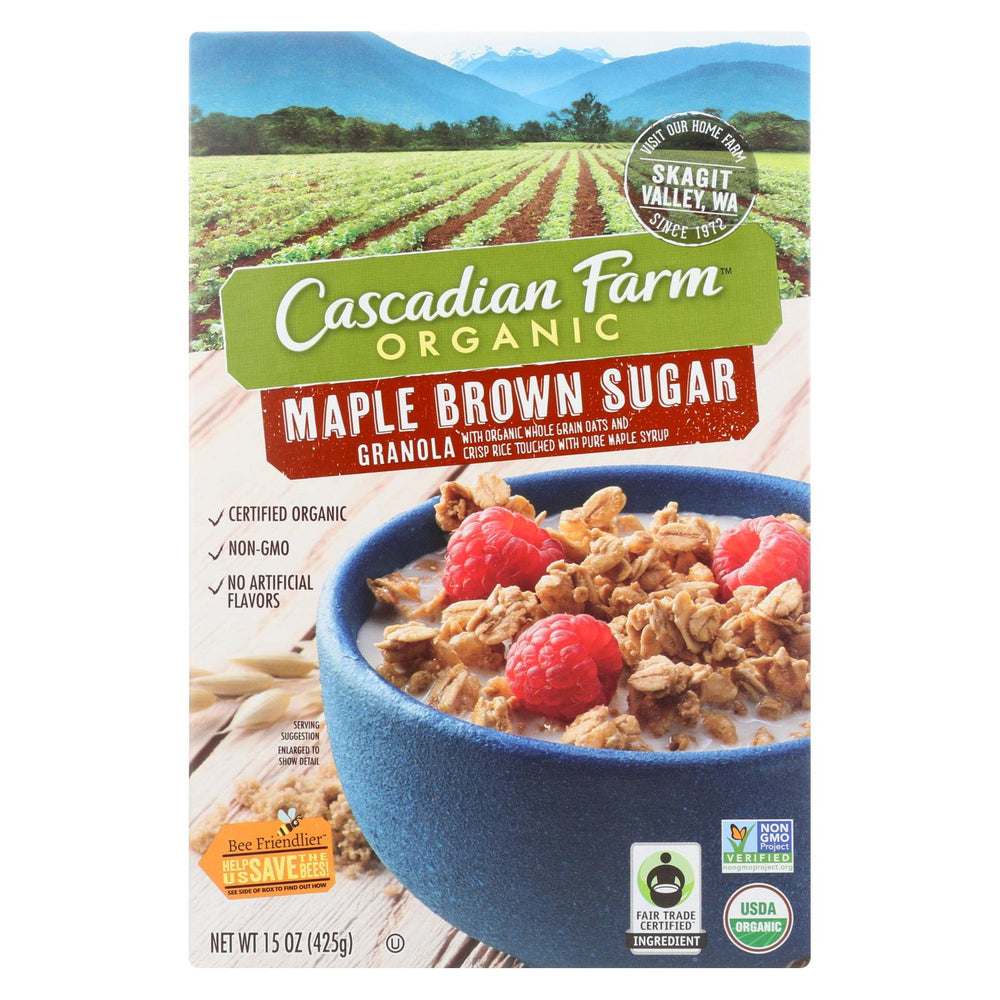 Cascadian Farm Organic Granola Cereal - Maple Brown Sugar - Case Of 6 - 15 Oz