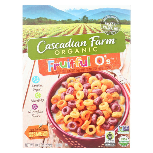 Cascadian Farm Organic Cereal - Fruitful Os - Case Of 10 - 10.2 Oz
