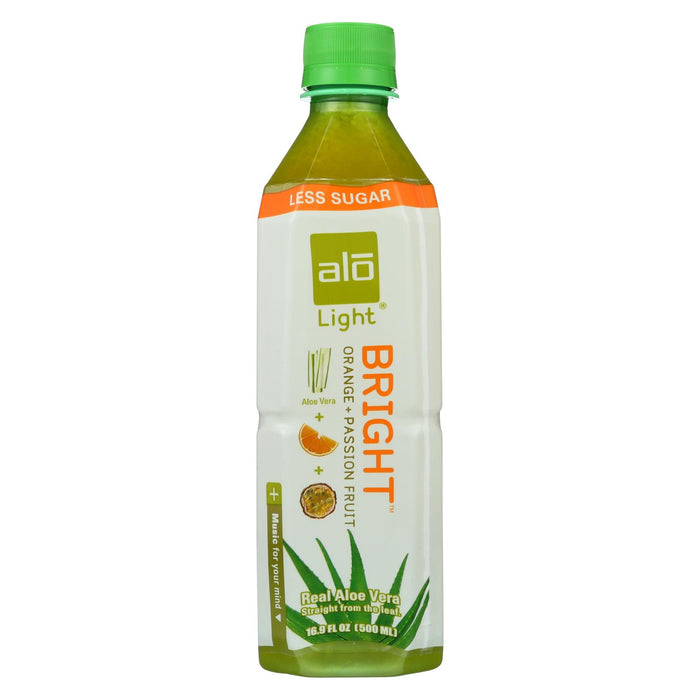 Alo Light Bright Aloe Vera Juice Drink - Orange And Passion Fruit - Case Of 12 - 16.9 Fl Oz.