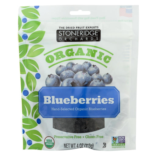 Stoneridge Orchards Organic Dried Fruit - Blueberries - Case Of 6 - 4 Oz.