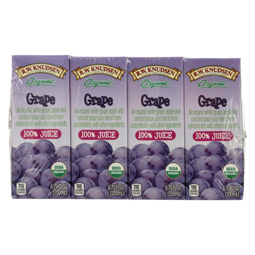 R.w. Knudsen Juice Box - Organic Grape - Case Of 7 - 6.75 Fl Oz.