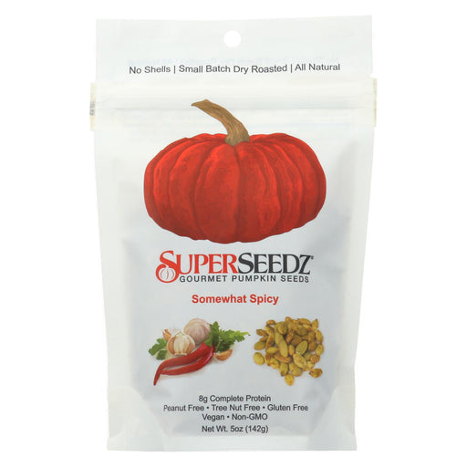 Superseedz Gourmet Pumpkin Seeds - Somewhat Spicy - Case Of 6 - 5 Oz.
