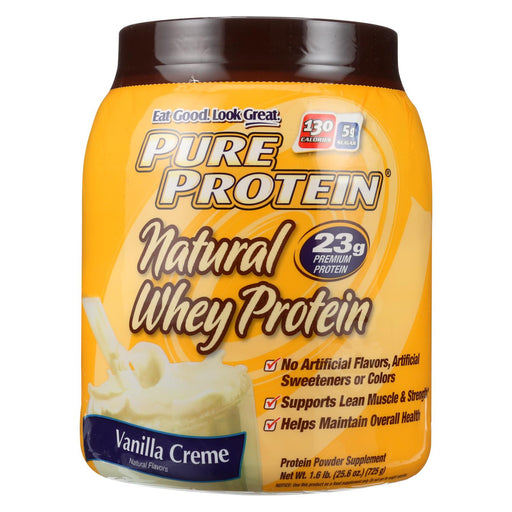 Pure Protein Whey Protein - 100 Percent Natural - French Vanilla - 1.6 Lb