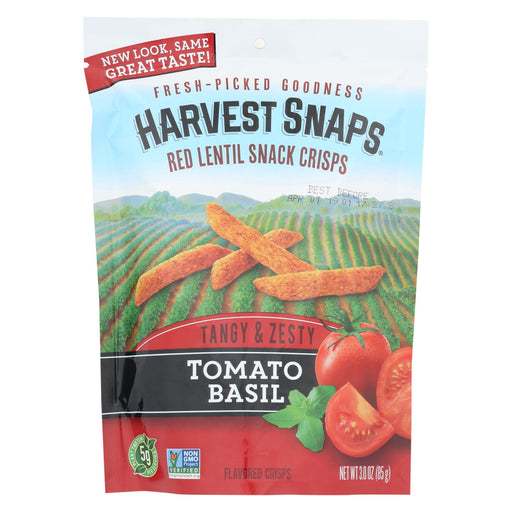 Calbee Snapea Crisp Lentil Snaps - Tomato Basil - Case Of 12 - 3 Oz
