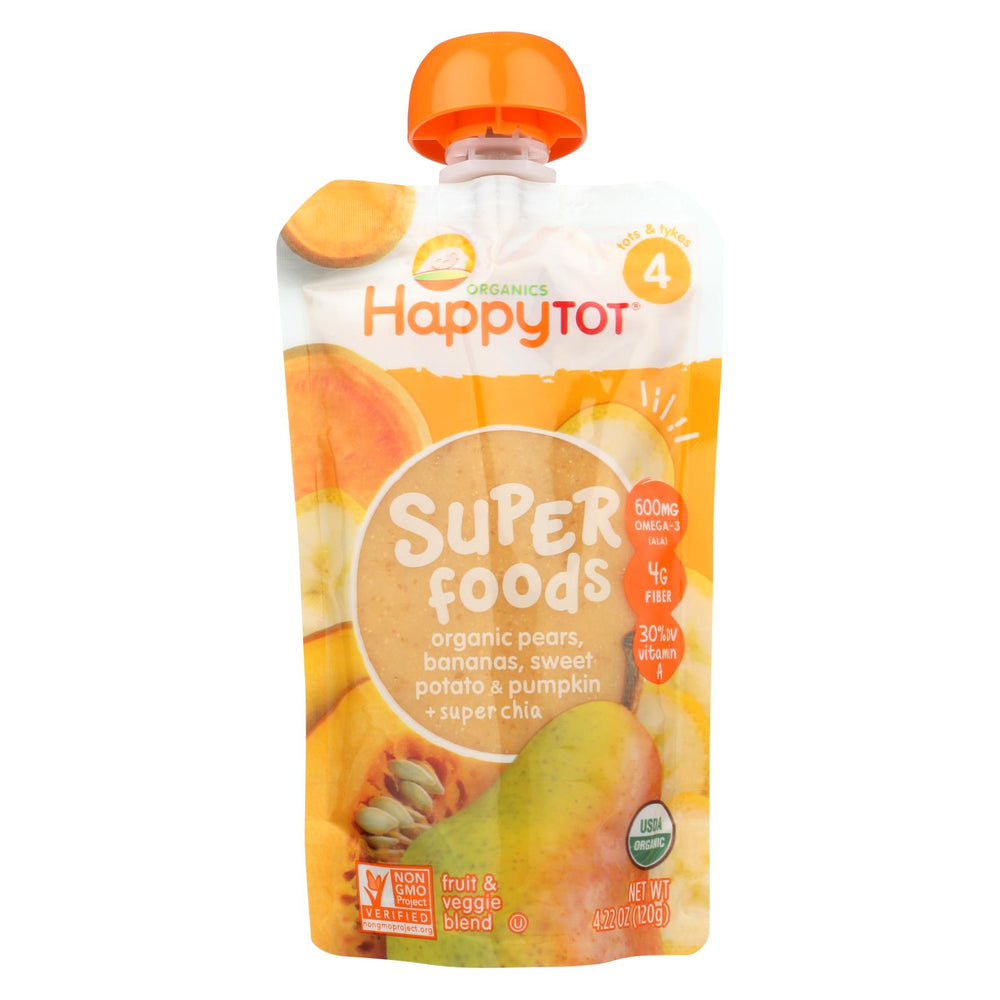 Happy Tot Toddler Food - Organic - Stage 4 - Pumpkin Sweet Potato And Pear - 4.22 Oz - Case Of 16