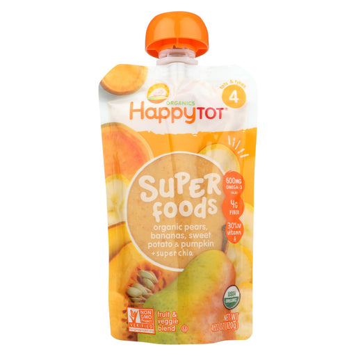 Happy Tot Toddler Food - Organic - Stage 4 - Pumpkin Sweet Potato And Pear - 4.22 Oz - Case Of 16