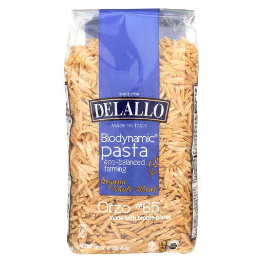Delallo Biodynamic - Organic - Whole Wheat - Orzo - Case Of 16 - 16 Oz