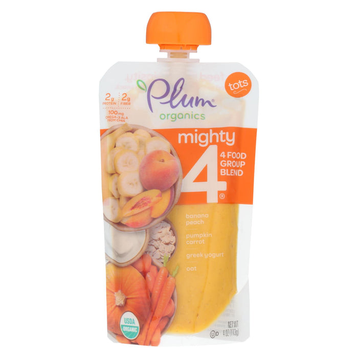 Plum Organics Essential Nutrition Blend - Mighty 4 - Pumpkin Pomegranate Quinoa Greek Yogurt - 4 Oz - Case Of 6