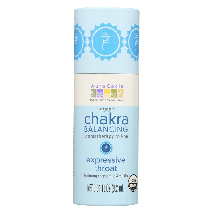 Aura Cacia Organic Chakra Balancing Aromatherapy Roll-on - Expressive Throat - .31 Oz