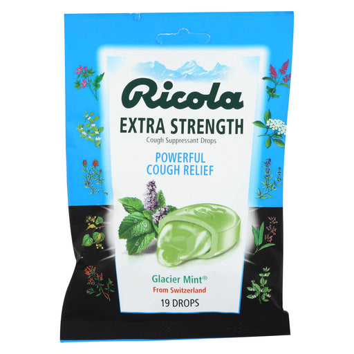 Ricola Cough Drop - Glacier Mint Extra Strength - 19 Ct - Case Of 12