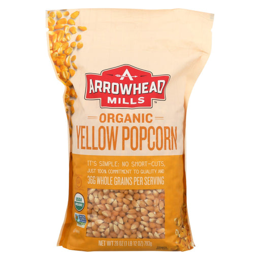 Arrowhead Mills Organic Popcorn - Yellow - Case Of 6 - 28 Oz.