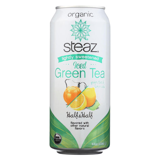 Steaz Lightly Sweetened Green Tea - Half And Half - Case Of 12 - 16 Fl Oz.