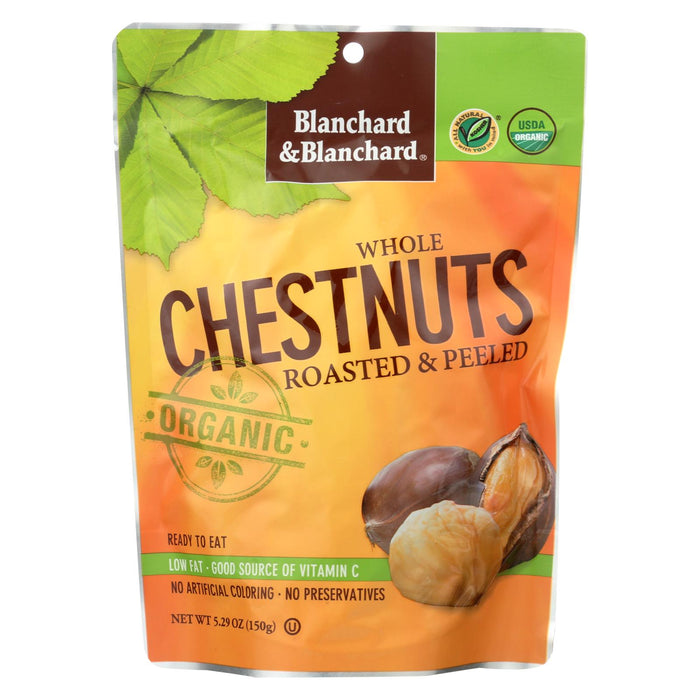 Blanchard And Blanchard Organic Whole Chestnuts - Roasted And Peeled - Case Of 12 - 5.2 Oz.