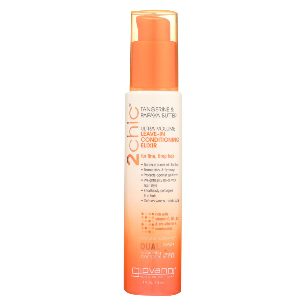 Giovanni Hair Care Products 2chic Conditioning Elixir - Ultra-volume Tangerine And Papaya Butter - 4 Fl Oz