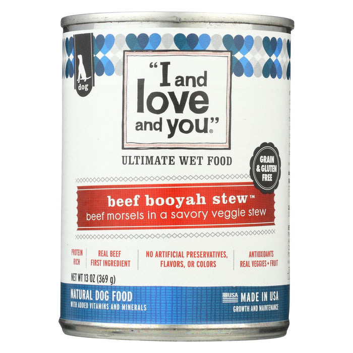 I And Love And You Beef Booyah Stew - Wet Food - Case Of 12 - 13 Oz.