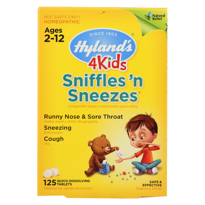 Hylands Homeopathic Sniffles 'n Sneezes 4 Kids - 125 Tablets