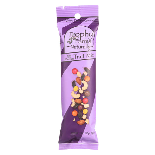 Trophy Farms All Natural Trail Mix - Nuts N Chocolate - Case Of 12 - 2 Oz.