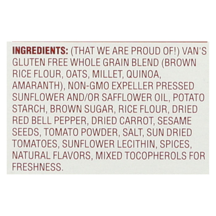 Van's Natural Foods Gluten Free Crackers - Fire Roasted Veggie - Case Of 6 - 4 Oz.