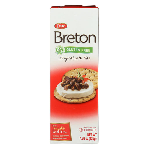 Dare Breton Crackers - Original With Flax - Case Of 6 - 4.76 Oz.