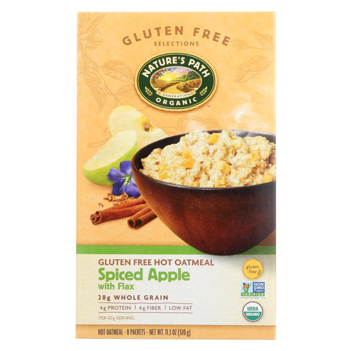 Nature's Path Organic Hot Oatmeal - Spiced Apple With Flax - Case Of 6 - 11.3 Oz.
