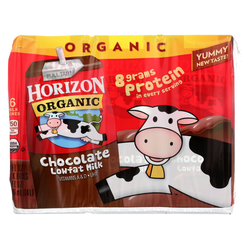 Horizon Organic Dairy Milk - Organic - 1 Percent - Lowfat - Box - Chocolate - 6-8 Oz - Case Of 3