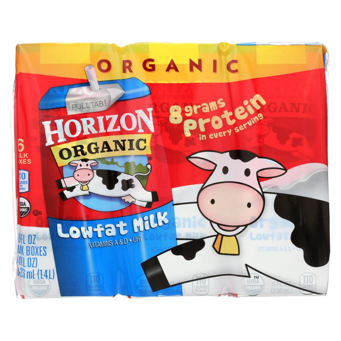 Horizon Organic Dairy Organic Low Fat 1 % Milk - Aseptic - Case Of 3 - 6-8 Fl Oz