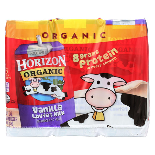 Horizon Organic Dairy Milk - Organic - 1 Percent - Lowfat - Box - Vanilla - 6-8 Oz - Case Of 3