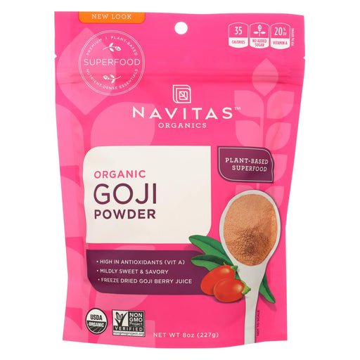 Navitas Naturals Goji Berry Powder - Organic - Freeze-dried - 8 Oz - Case Of 12