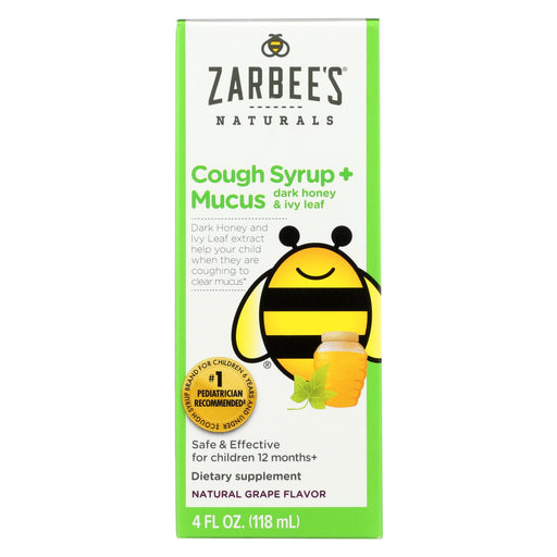 Zarbee's Naturals Children's Mucus Relief + Cough Syrup - Grape - 4 Oz