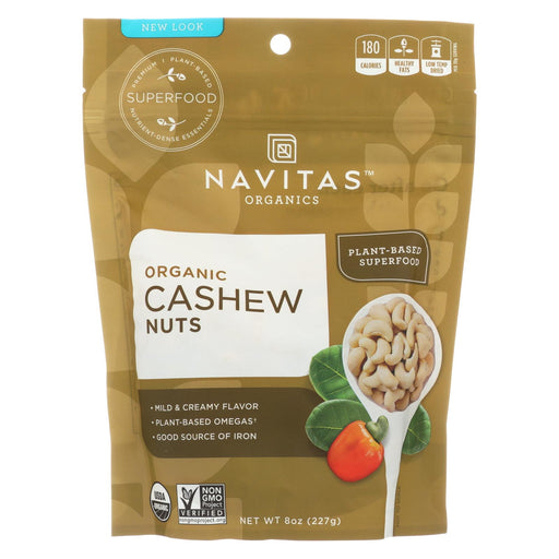 Navitas Naturals Cashew Nuts - Organic - Whole - 8 Oz - Case Of 12