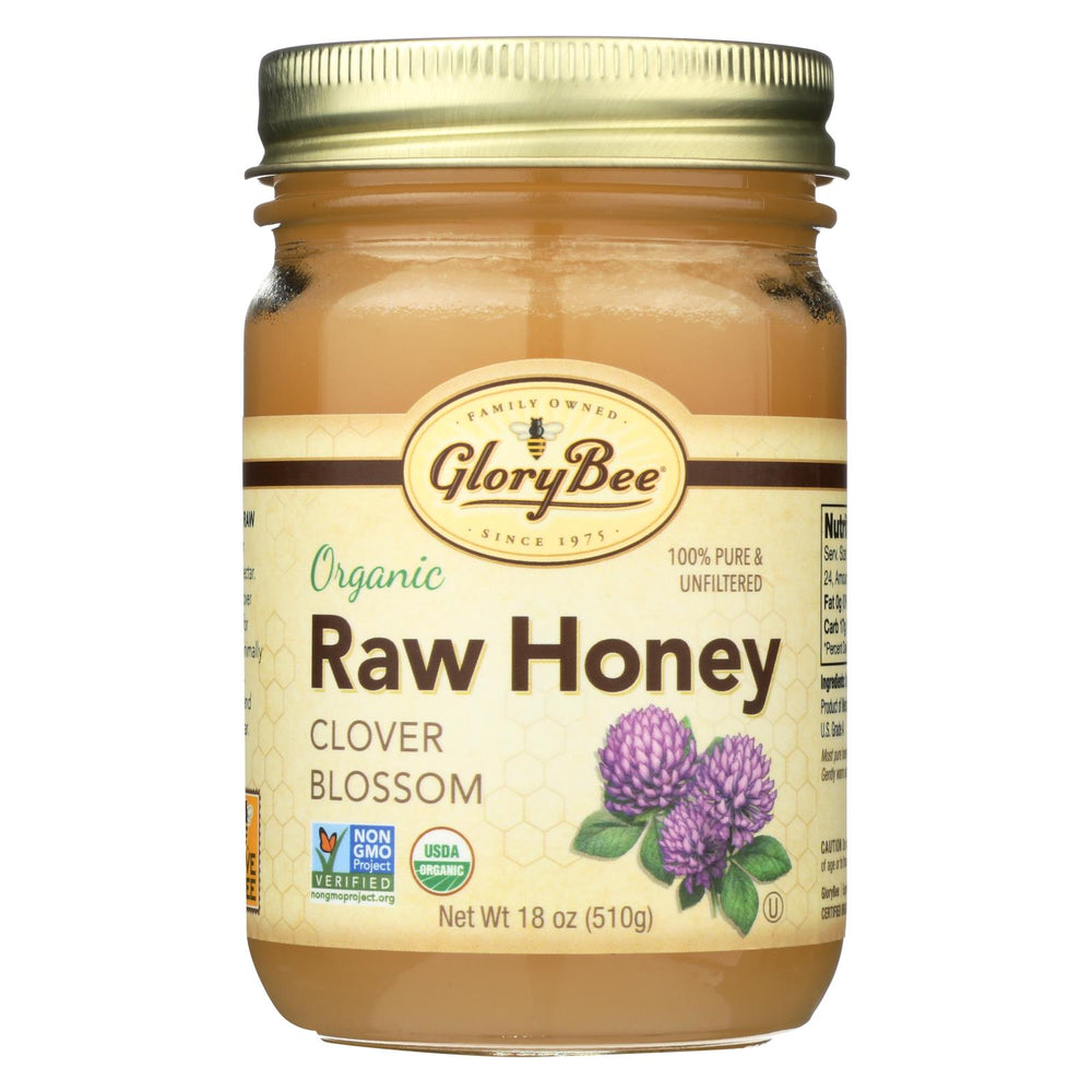 Glorybee Raw Clover - Honey - Case Of 6 - 18 Oz.