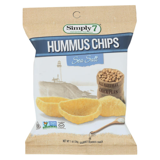 Simply 7 Hummus Chips - Sea Salt - Case Of 24 - 1 Oz.