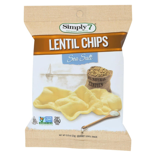 Simply 7 Lentil Chips - Sea Salt - Case Of 24 - 0.8 Oz.