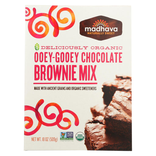 Madhava Honey Organic Ooey - Gooey Chocolate Brownie Mix With Ancient Grains - Case Of 6 - 17.5 Oz.