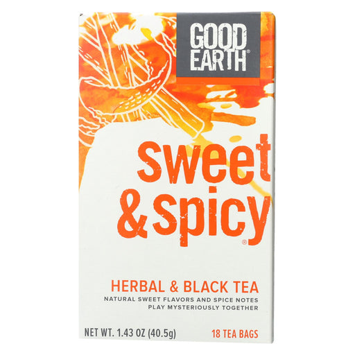 Good Earth Herbal And Black Tea - Sweet And Spicy - Case Of 6 - 18 Count