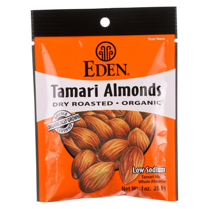 Eden Foods Organic Pocket Snacks - Tamari Almonds - Dry Roasted - 1 Oz - Case Of 12