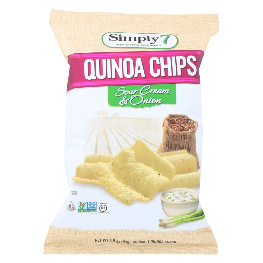 Simply 7 Quinoa Chips - Sour Cream And Onion - Case Of 12 - 3.5 Oz.