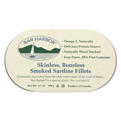 Bar Harbor Smoked Sardine Fillets - Case Of 12 - 6.7 Oz.