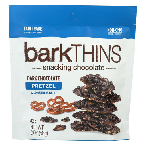 Bark Thins Snacking Chocolate - Dark Chocolate, Pretzel - Case Of 24 - 2 Oz.