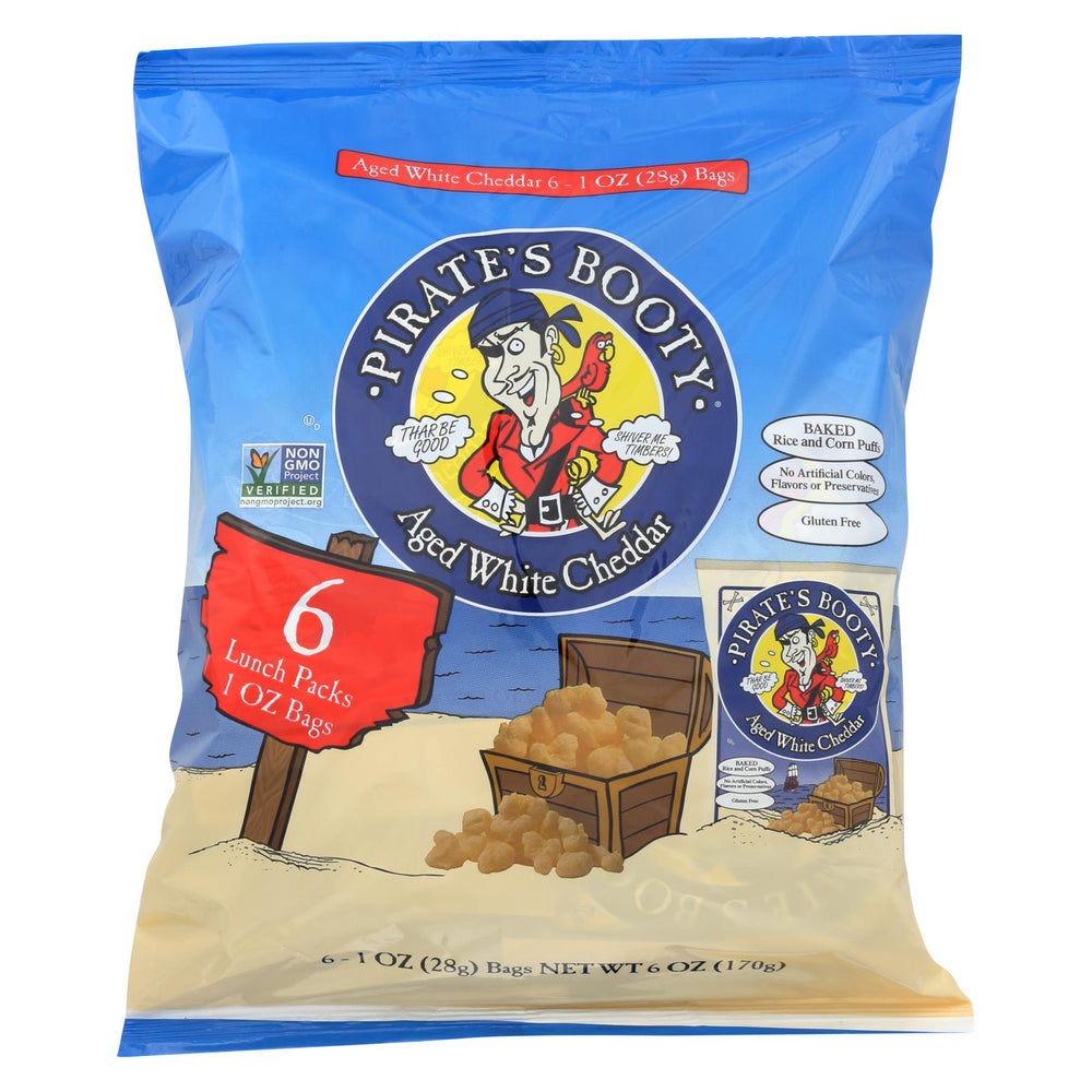 Pirate Brands Booty Puffs - Aged White Cheddar - Case Of 12 - 1 Oz.