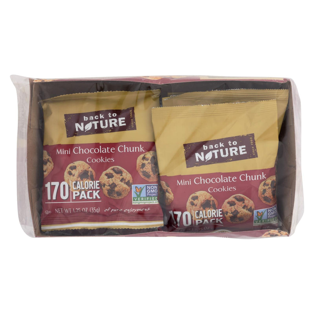 Back To Nature Cookies - Mini Chocolate Chunk - Case Of 4 - 1.25 Oz.