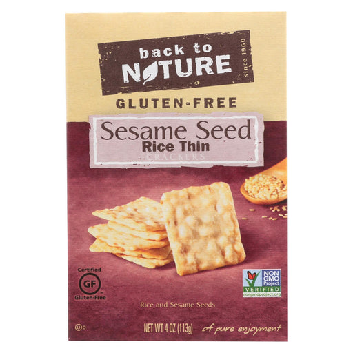Back To Nature Sesame Seed Rice Thin Crackers - Rice And Sesame Seeds - Case Of 12 - 4 Oz.